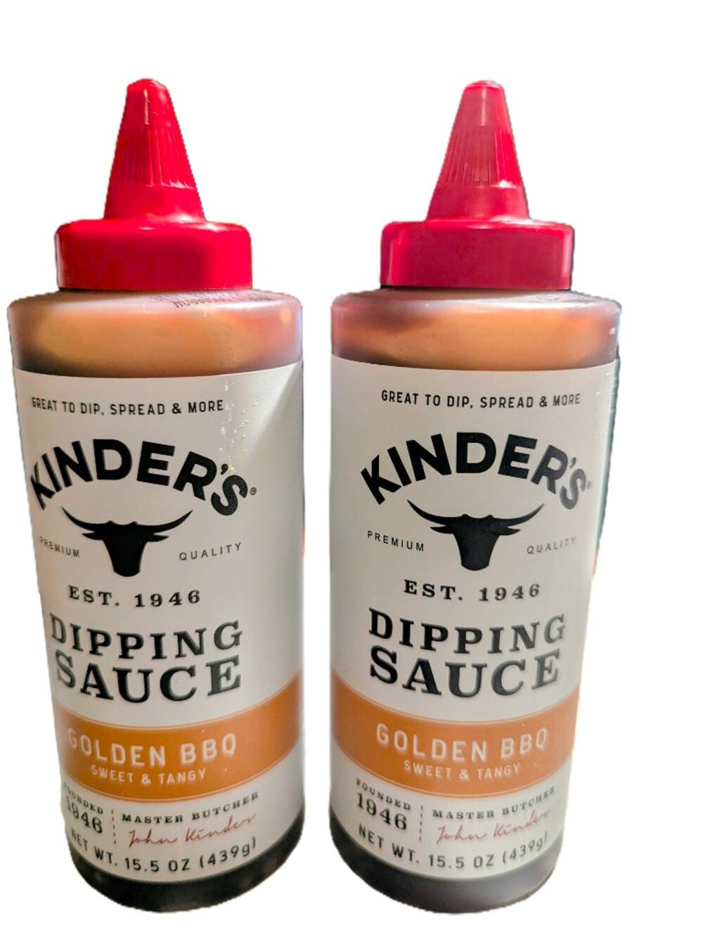 (2 pack) Kinder's Golden BBQ Dipping Sauce, 15.5 oz Squeeze Bottle